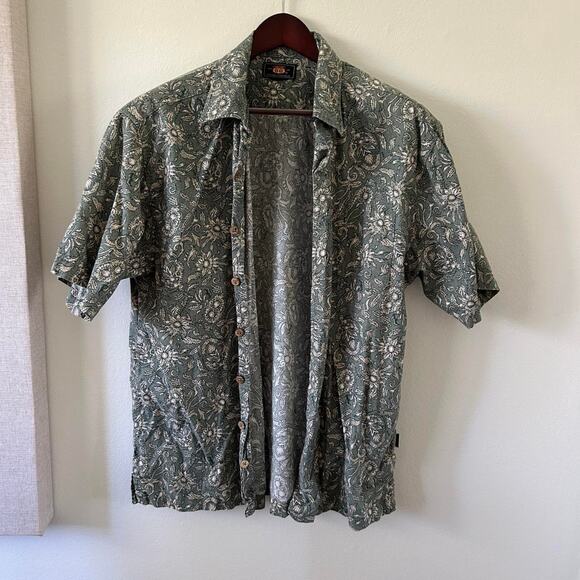 Green floral route 66 button up - Picture 1 of 5
